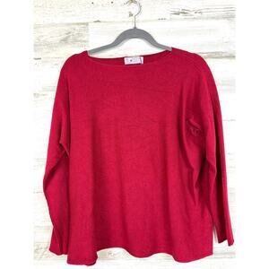 TINA Stephens Womens XL Red Lightweight Knit Long Sleeve Casual Italy Sweater